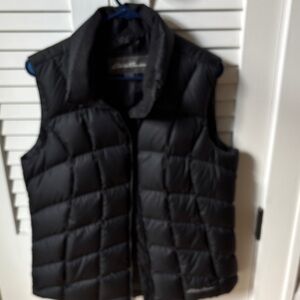 Eddie Bauer Black Quilted Down Insulated Vest-Women’s